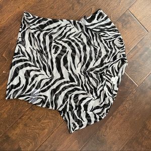 Garage zebra print mesh crop top t shirt